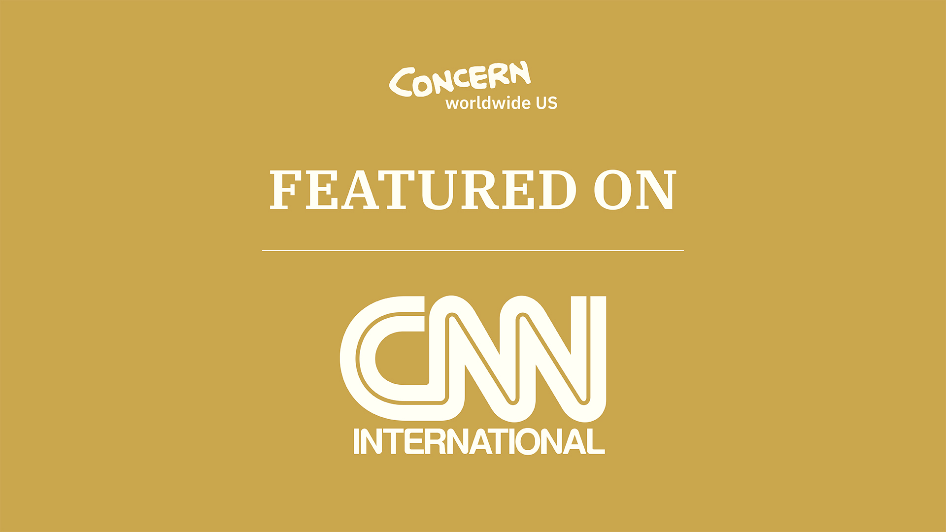 Concern Worldwide featured on CNN International with logos